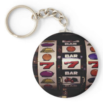 Gambling, slot machines keychain