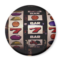 Gambling, slot machines fridge magnet