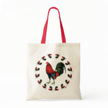 Game Cock Rooster Circle Tote Bags