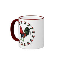 Game Cock Rooster Circle Coffee Mug