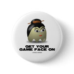 Game Face Geisha (Retro Avatar) Pinback Buttons