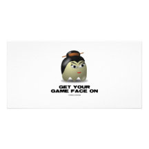 Game Face Geisha (Retro Avatar) Customized Photo Card