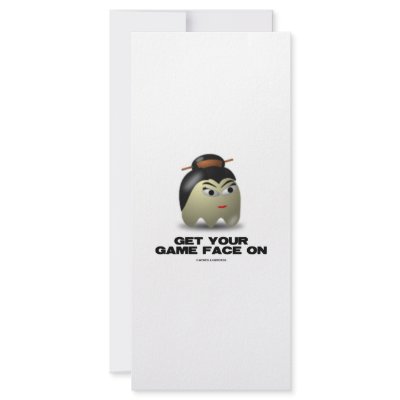 Game Face Geisha (Retro Avatar) Custom Rack Cards by wordsunwords