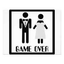 game over bridal couple icon custom invitations