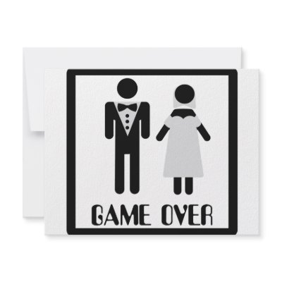 game over bridal couple icon custom invitations by TomaniacLines