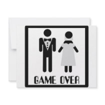 game over bridal couple icon custom invitations