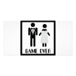 game over bridal couple icon picture card