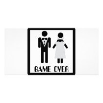 game over bridal couple icon picture card