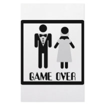 game over bridal couple icon customized stationery