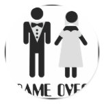 game over bridal couple icon sticker