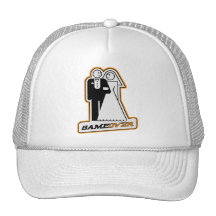Game Over Bride & Groom TShirt (athletic gold) Trucker Hats