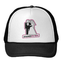 Game Over Bride / Groom TShirt (dark pink) Hats