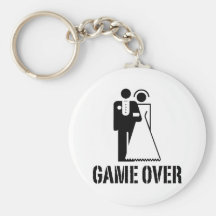 Game Over Bride Groom Wedding Keychains