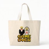 Game over marriage (8-bit) canvas bag