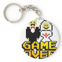 Game over marriage (8-bit) key chain
