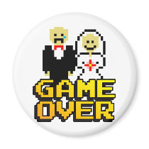 Game over marriage (8-bit) magnet