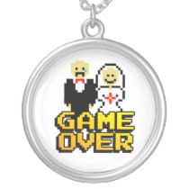 "Game Over" Marriage (8-bit) Personalized Necklace