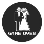 game over marriage funny wedding tshirt stickers