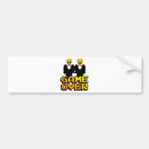"Game Over" Marriage (Gay, 8-bit) Bumper Sticker