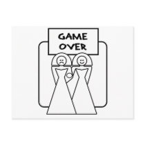 "Game Over" Marriage (Homosexual) Postcard