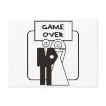 Game Over Marriage Post Cards