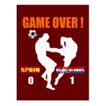 Game over Netherlands 1 Spain 0 Dutch Karate Kick postcards