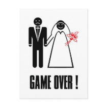 GAME OVER Postcard Thank you Invitation card
