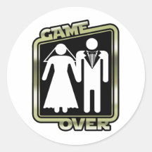 Game Over Round Sticker