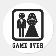 Game Over Round Sticker