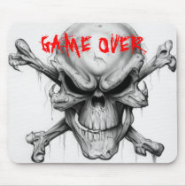 GAME OVER Skull Mouse Pads