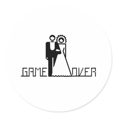 GAME OVER T-shirt Round Stickers by Shirtuosity