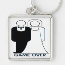 Game Over Wedding Marriage Couple Key Chains