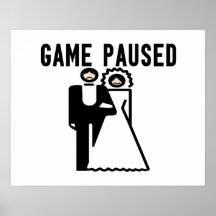 Game Paused Bride & Groom Poster