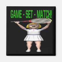Game Set Match Refrigerator Magnet