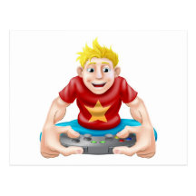 Gamer heureux cartes postales