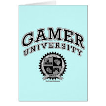 Gamer University (Black & White) Greeting Cards