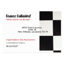 "Games Unlimited" Chubby 3.5'' x 2.5''Card-Sample Business Cards
