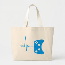 Gaming Heart Beat - gamer video games geek pad Canvas Bag