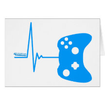 Gaming Heart Beat - gamer video games geek pad Greeting Card