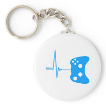 Gaming Heart Beat - gamer video games geek pad Key Chains