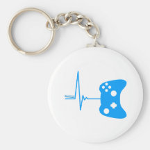 Gaming Heart Beat - gamer video games geek pad Key Chains