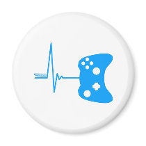 Gaming Heart Beat - gamer video games geek pad Refrigerator Magnet