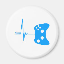 Gaming Heart Beat - gamer video games geek pad Refrigerator Magnet