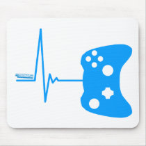 Gaming Heart Beat - gamer video games geek pad Mousepad