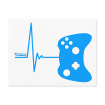 Gaming Heart Beat - gamer video games geek pad Post Cards