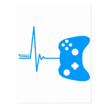 Gaming Heart Beat - gamer video games geek pad Postcard