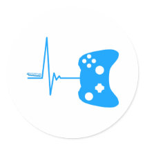 Gaming Heart Beat - gamer video games geek pad Sticker