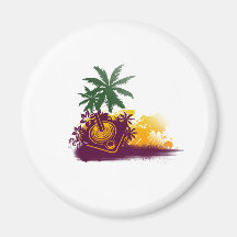 Gaming Summer Joystick - Gamer Palm Tree Holiday Magnets