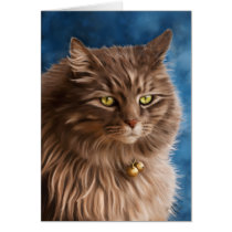 Gandalf - Silver Tabby Cat Art Greeting Cards