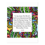 Gandhi Animal Quote Post Card
